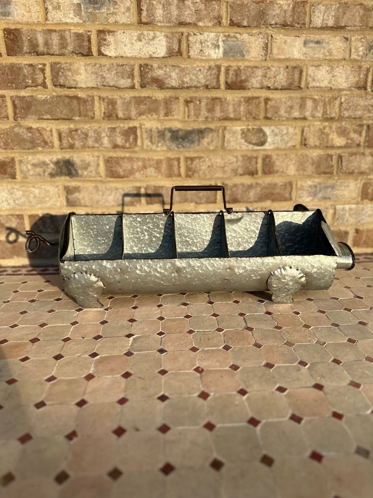 Large 10 Section Divided Metal Pig Caddy Tray