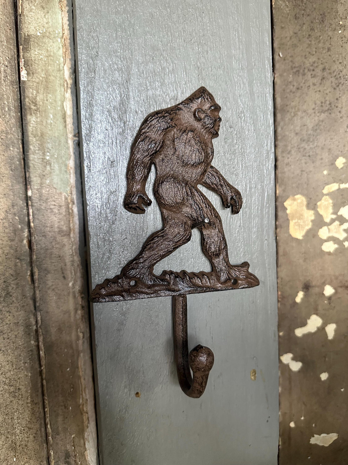 Set Of 3 - Cast Iron Sasquatch Wall Hook Yeti Rustic Cabin Decor Dinner Mythical Mountain Forest Creature Entryway Towel Key Hanger