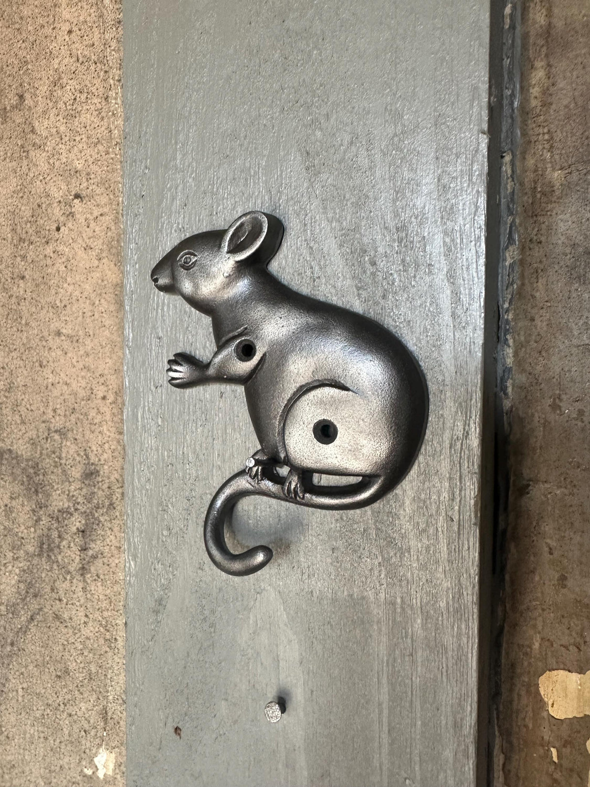 Set Of 3 Cast Iron Mouse Hooks