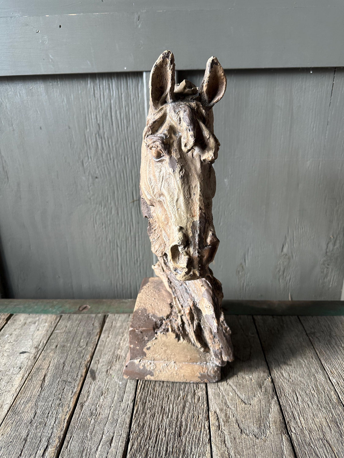 Rustic Horse Head Statue - Magnesium Oxide - Indoor Outdoor Lawn Garden Art Sculpture