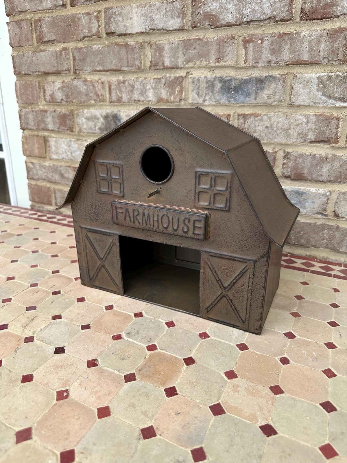 Cute Metal Farmhouse Barn Bird House