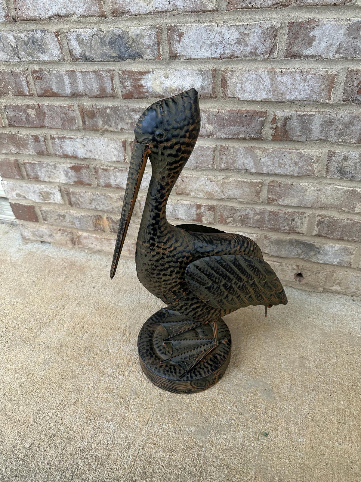 Large Full-Size Metal Pelican Statue
