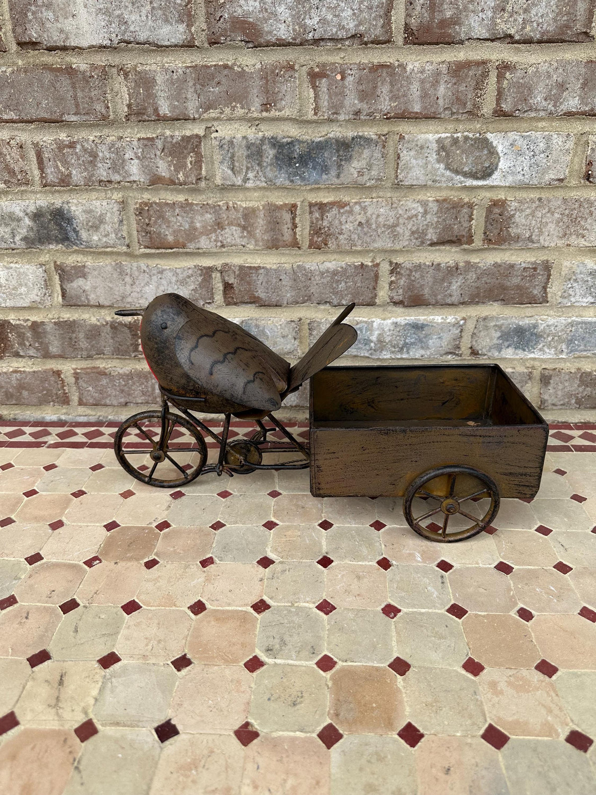 Cute Robin On Tricycle Cart Planter Pot - Lawn Garden Yard Porch Patio Art Bicycle