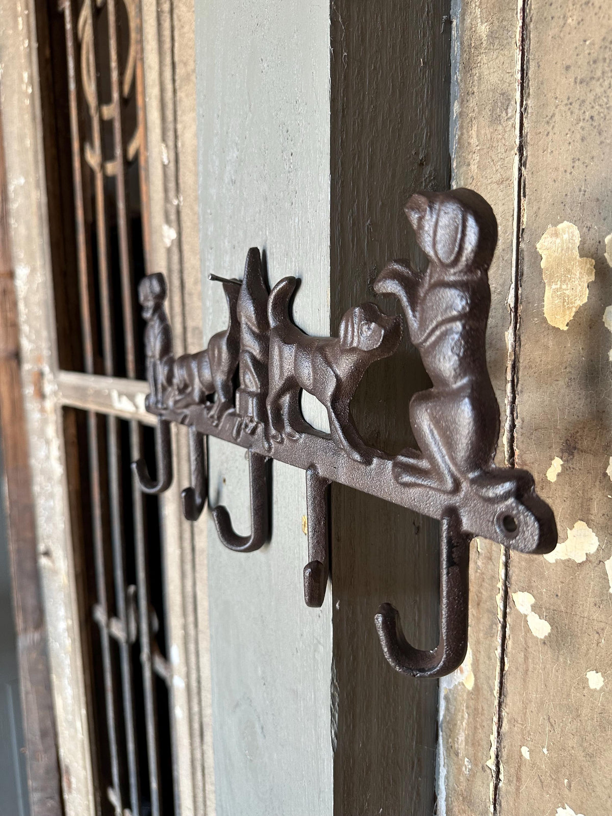Cute Cast Iron Dog Multi Hook Hanger