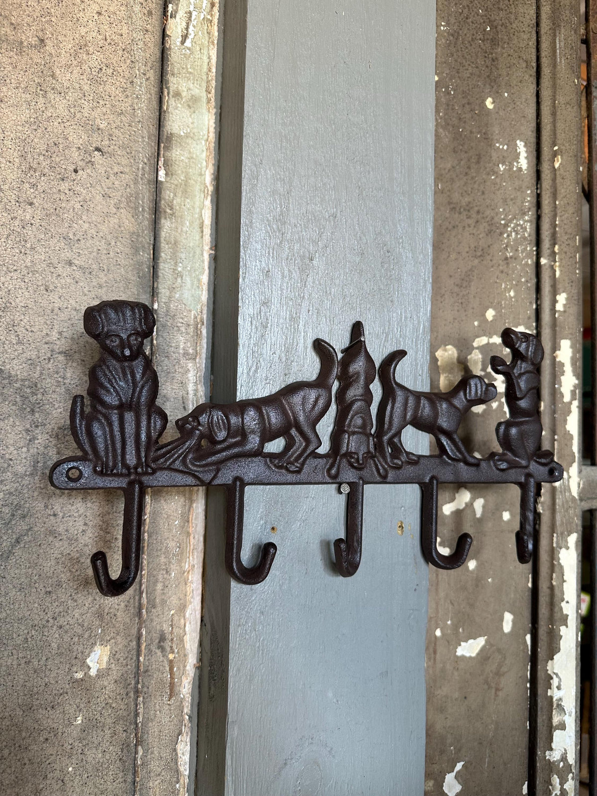 Cute Cast Iron Dog Multi Hook Hanger