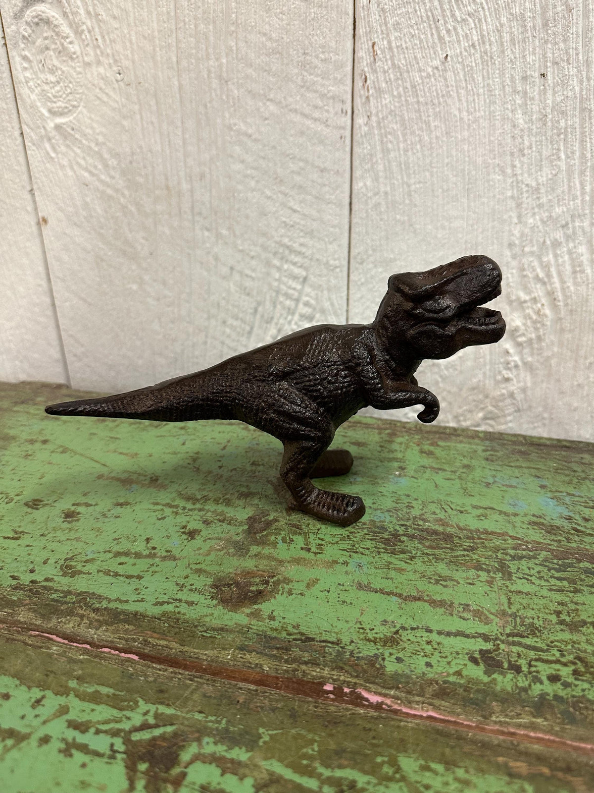Cast Iron TRex Statue - Shelf Art Paperweight Figurine Dinosaur Sculpture Dino