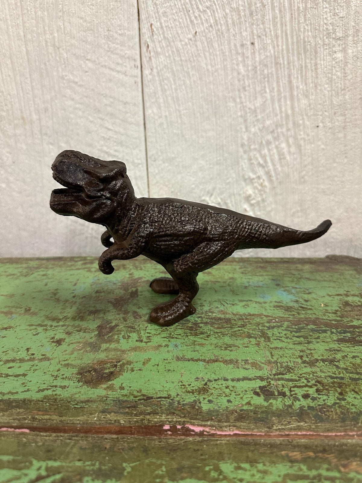 Cast Iron TRex Statue - Shelf Art Paperweight Figurine Dinosaur Sculpture Dino
