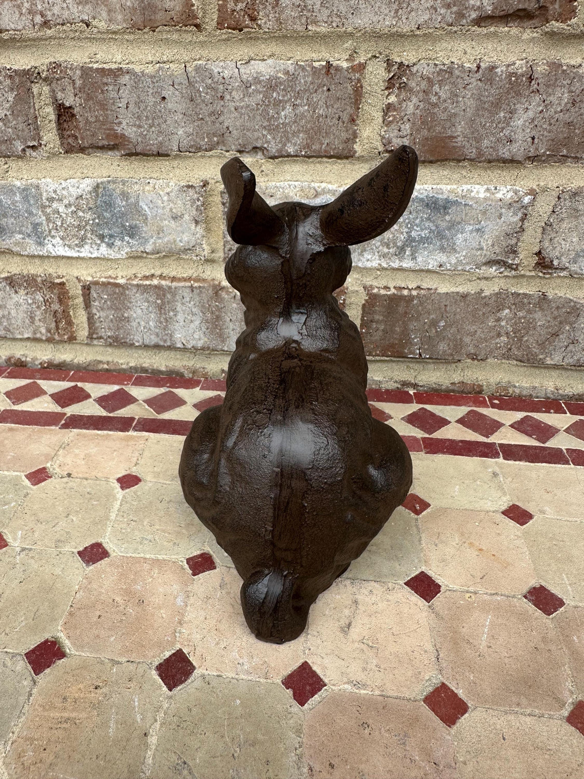 Large 7” Cast Iron Rabbit Statue - Figurine Doorstop Shelf Art Figure Bunny Easter Spring Farm Farmhouse Antique Style