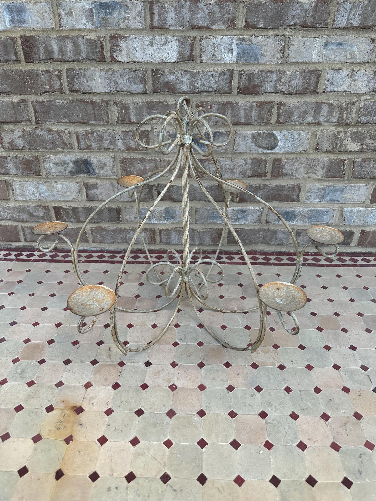 Large Hanging Metal Candle Chandelier Ornate Tealight Rustic