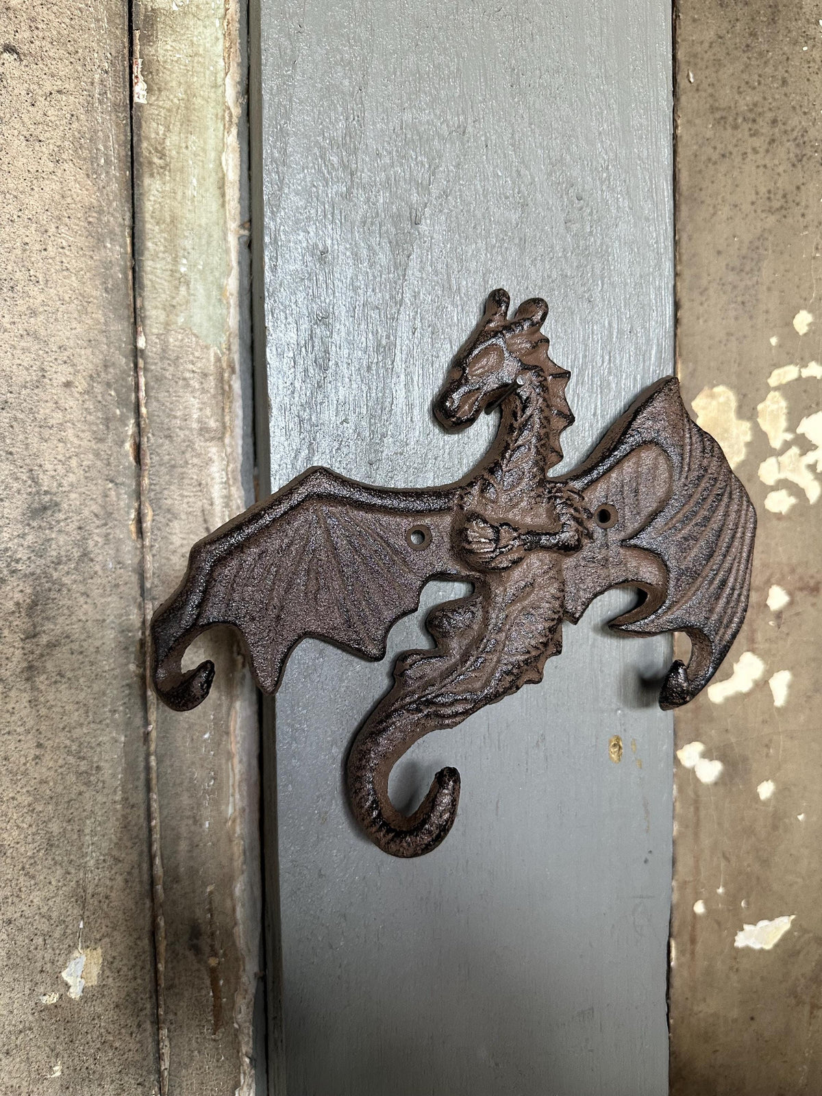 Large Cast Iron Triple Hook Flying Dragon Hanger Hooks