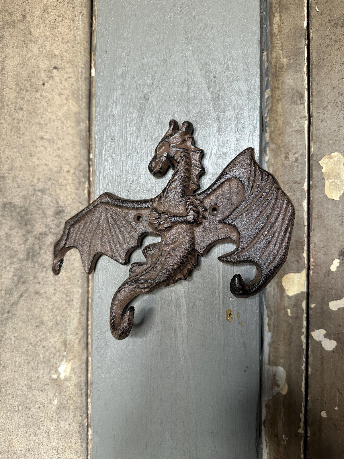 Large Cast Iron Triple Hook Flying Dragon Hanger Hooks