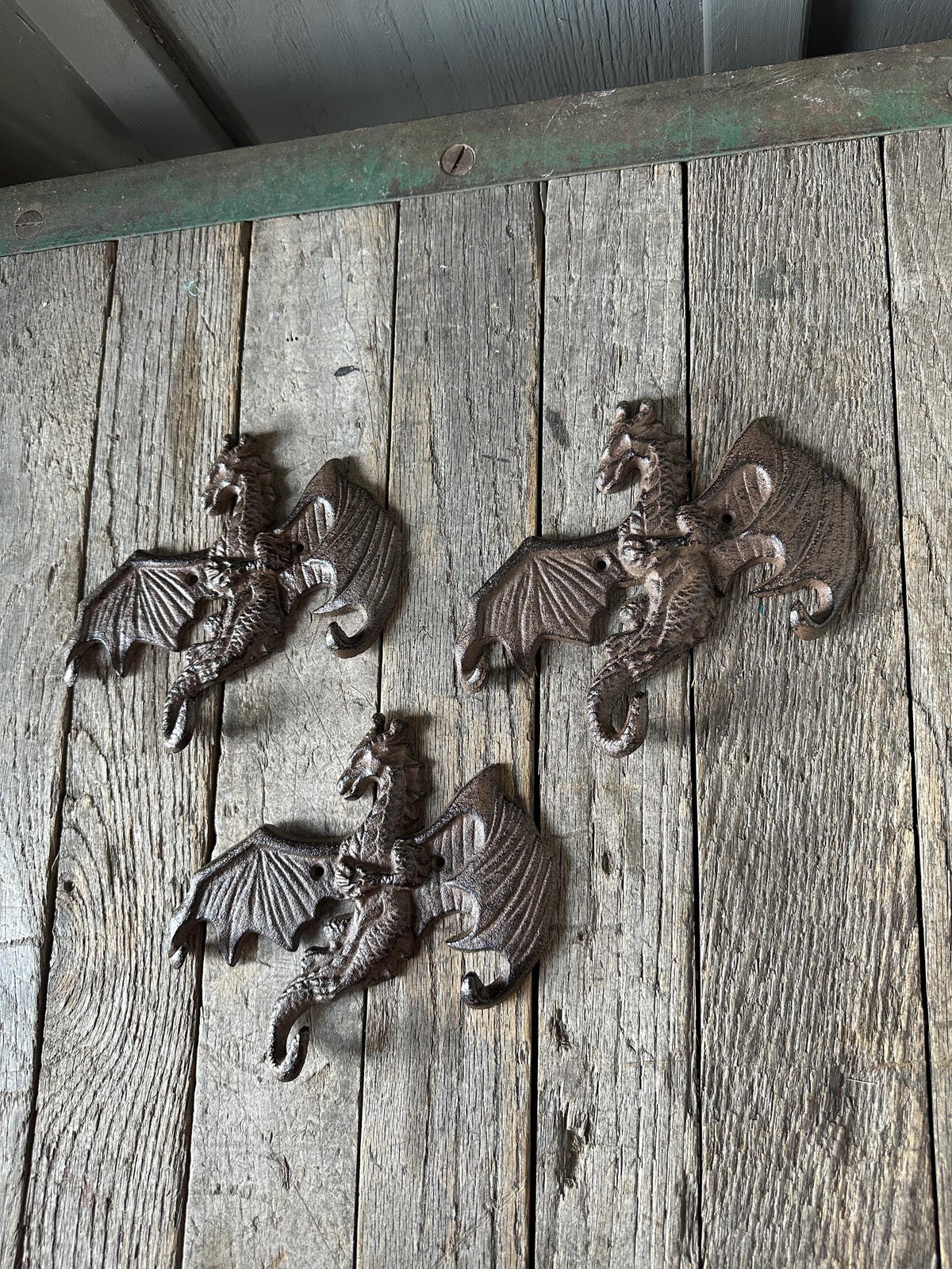 Set Of 3 Large Flying Dragon Hooks