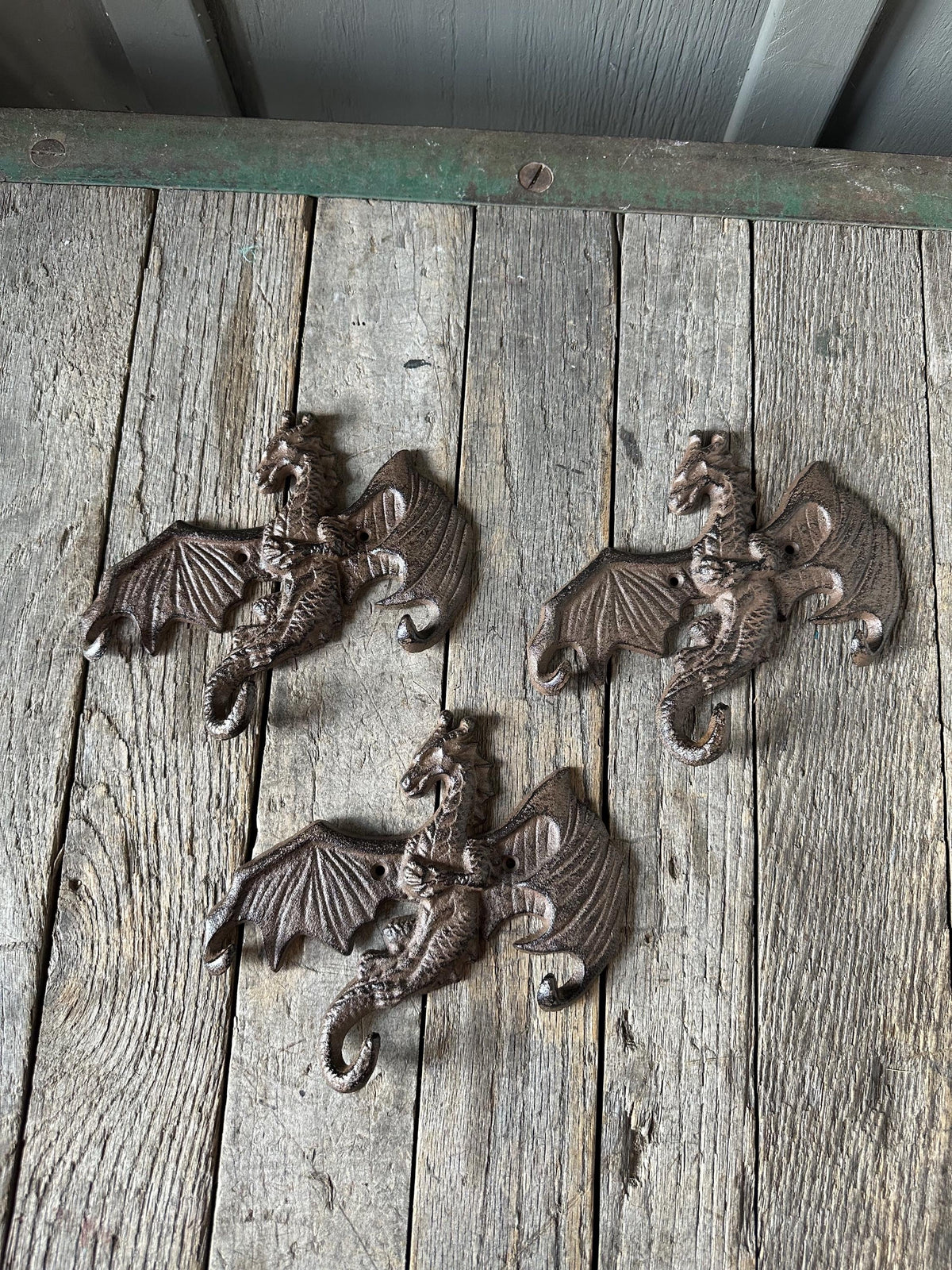 Set Of 3 Large Flying Dragon Hooks