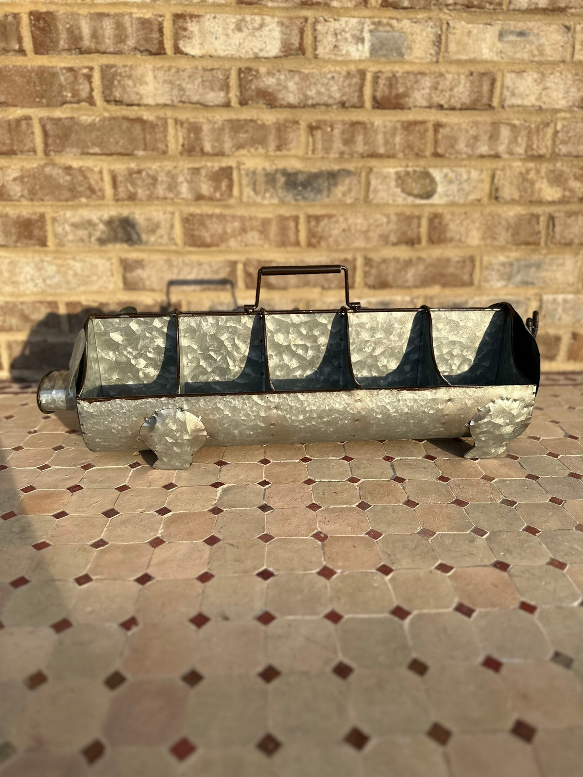 Large 10 Section Divided Metal Pig Caddy Tray