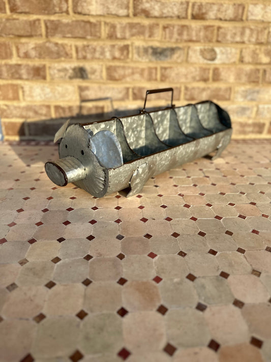 Large 10 Section Divided Metal Pig Caddy Tray