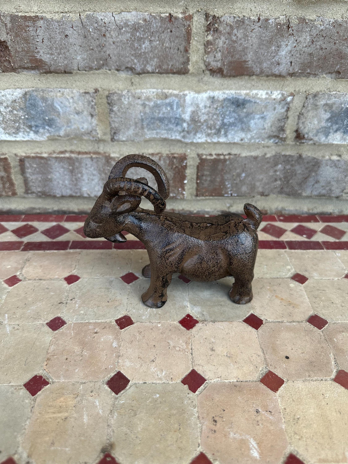 Cast Iron Goat Statue Shelf Art Paperweight Farm Display Ram