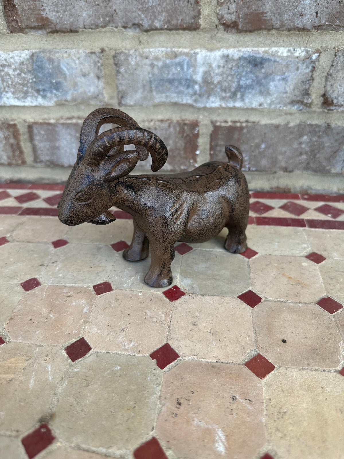 Cast Iron Goat Statue Shelf Art Paperweight Farm Display Ram