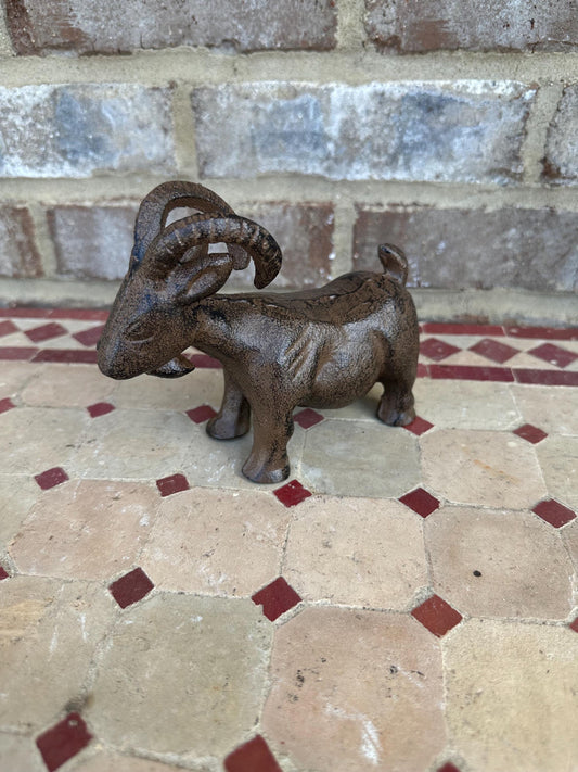 Cast Iron Goat Statue Shelf Art Paperweight Farm Display Ram