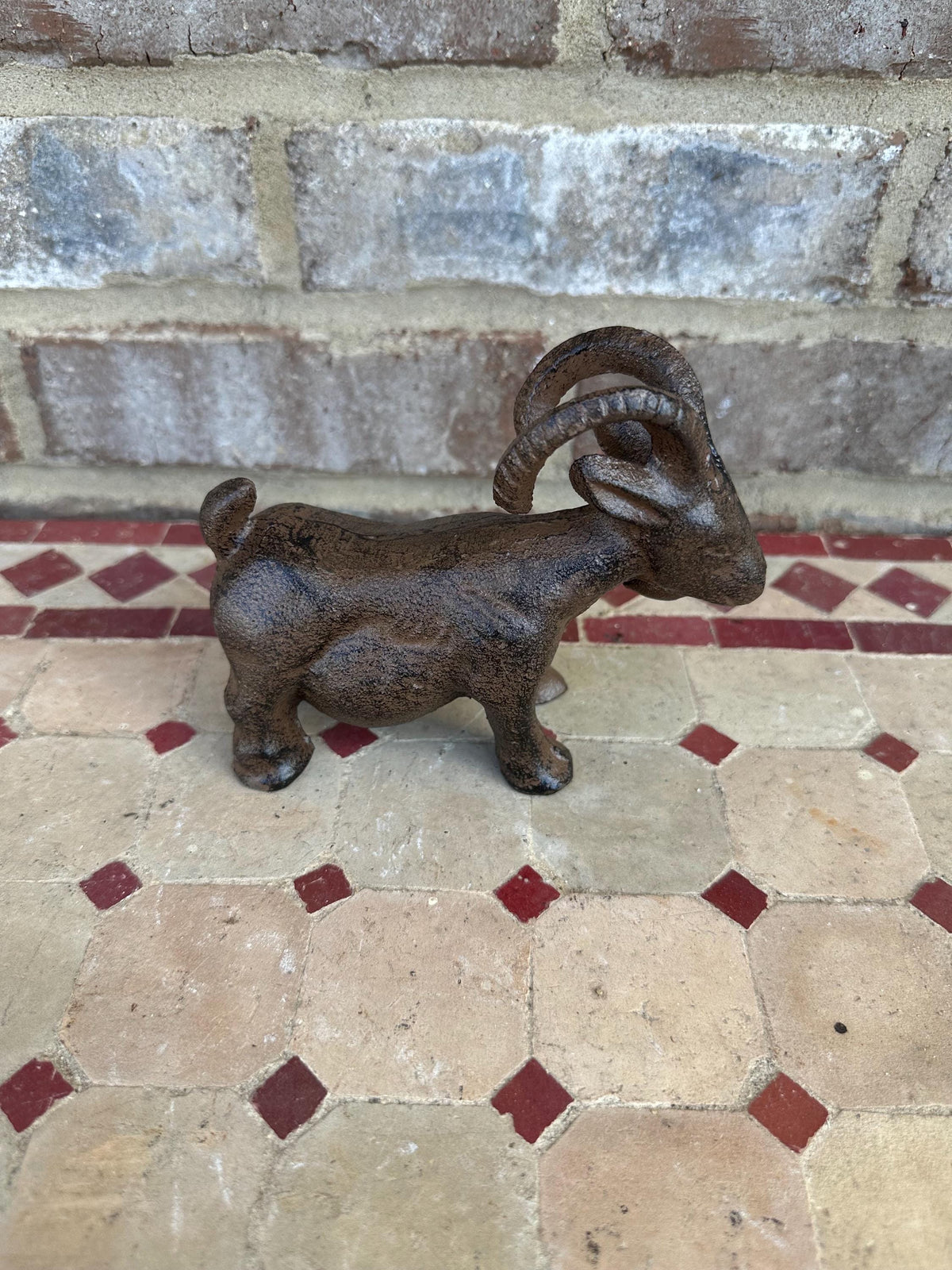 Cast Iron Goat Statue Shelf Art Paperweight Farm Display Ram
