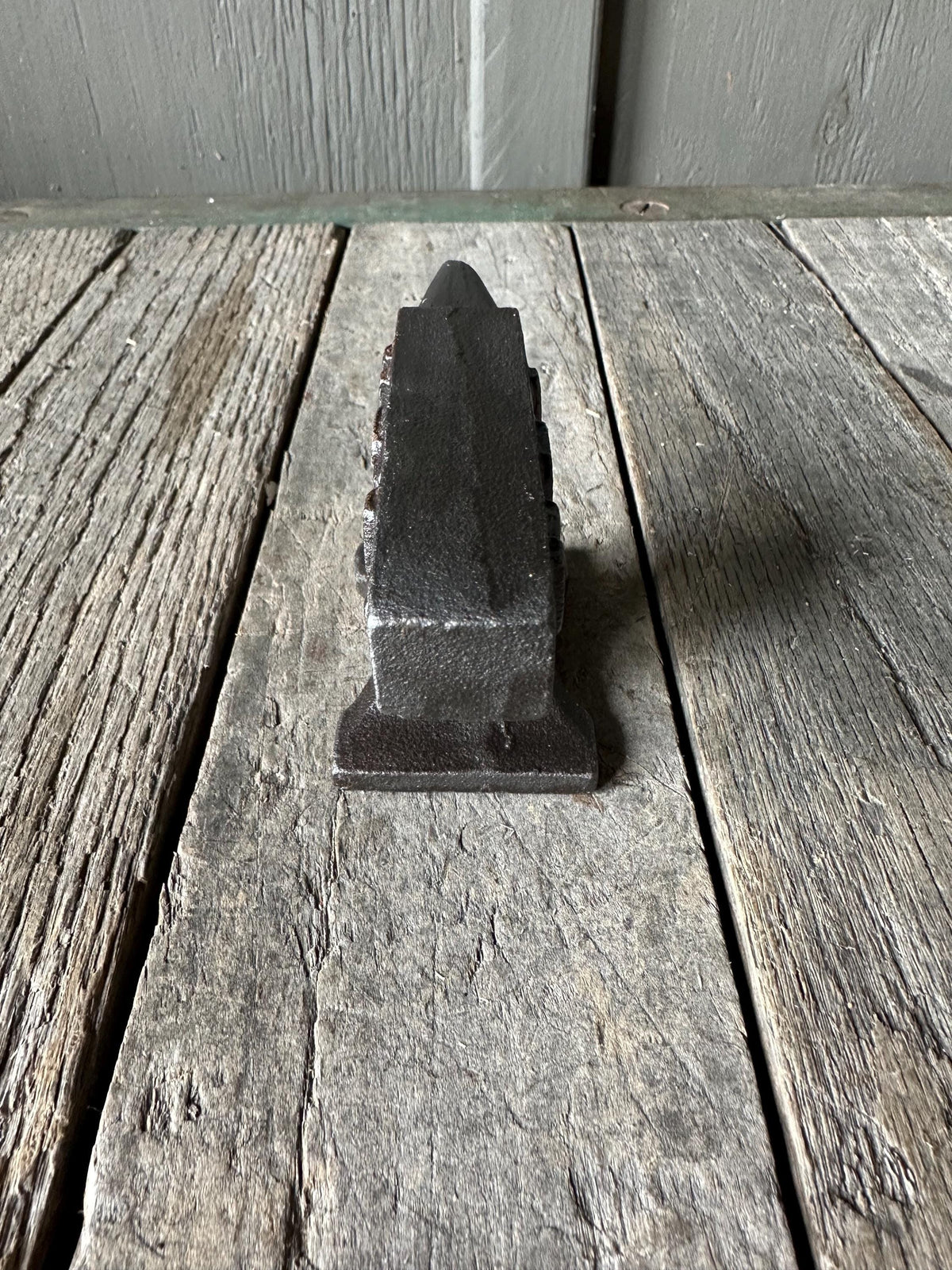 USA Double Sided Cast Iron Mini Anvil W/ Antique Finish & Raised Letters - Paperweight Statue Shelf Art America Patriotic