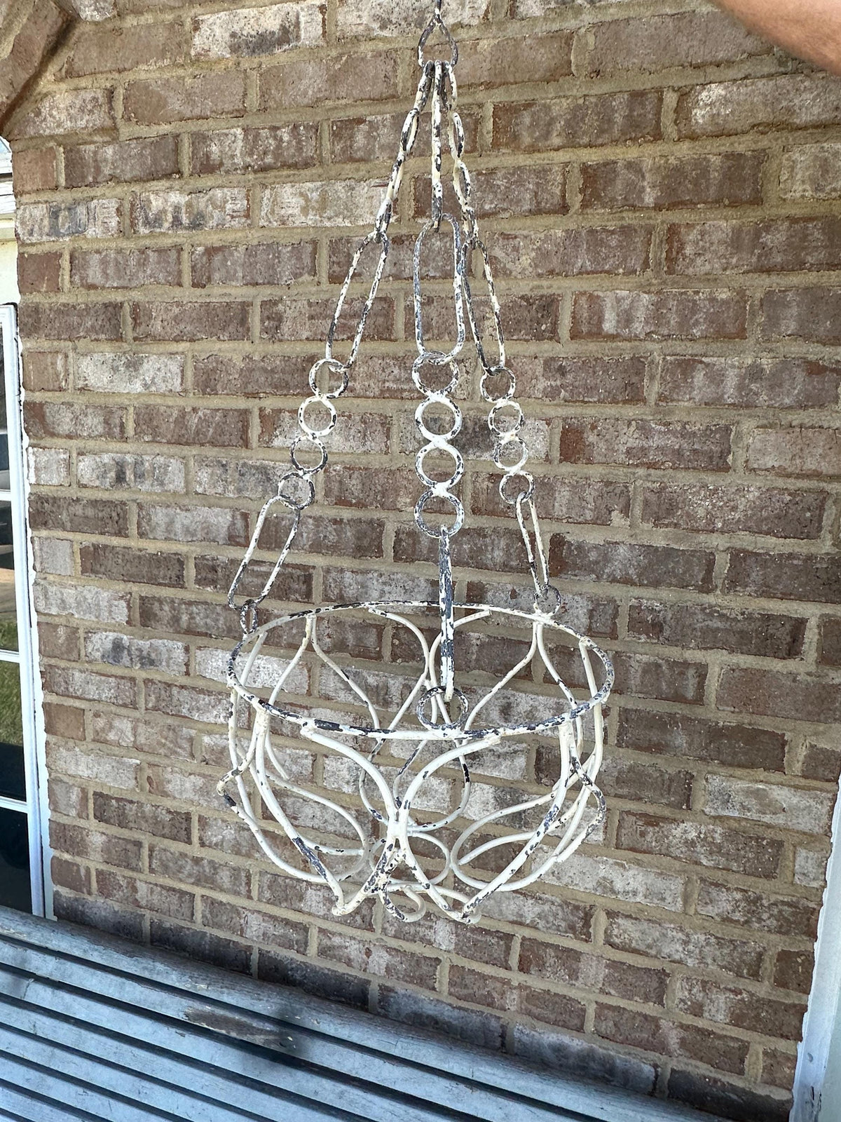 Rustic Hanging Metal Basket Planter Root Garden Yard Porch Art Ornate