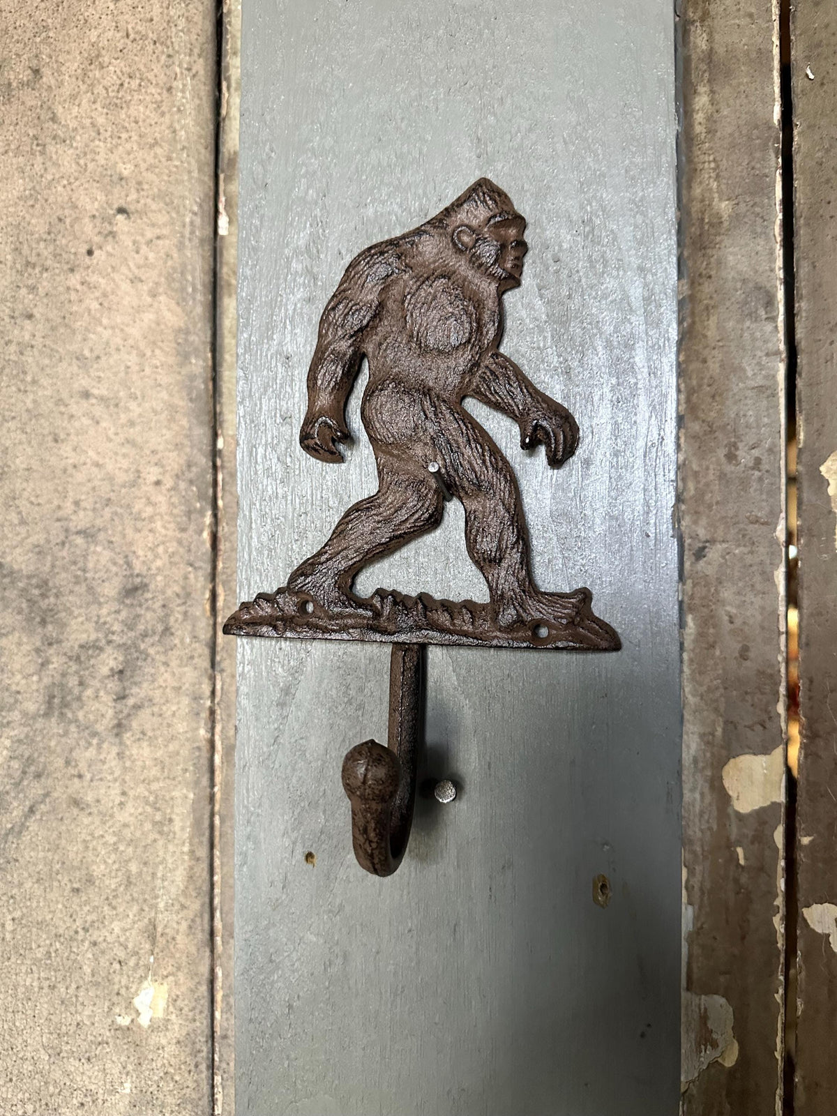 Set Of 3 - Cast Iron Sasquatch Wall Hook Yeti Rustic Cabin Decor Dinner Mythical Mountain Forest Creature Entryway Towel Key Hanger