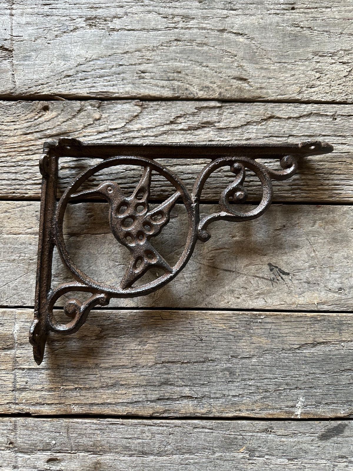 Set Of 2 - Cute Hummingbird Cast Iron Shelf Bracket