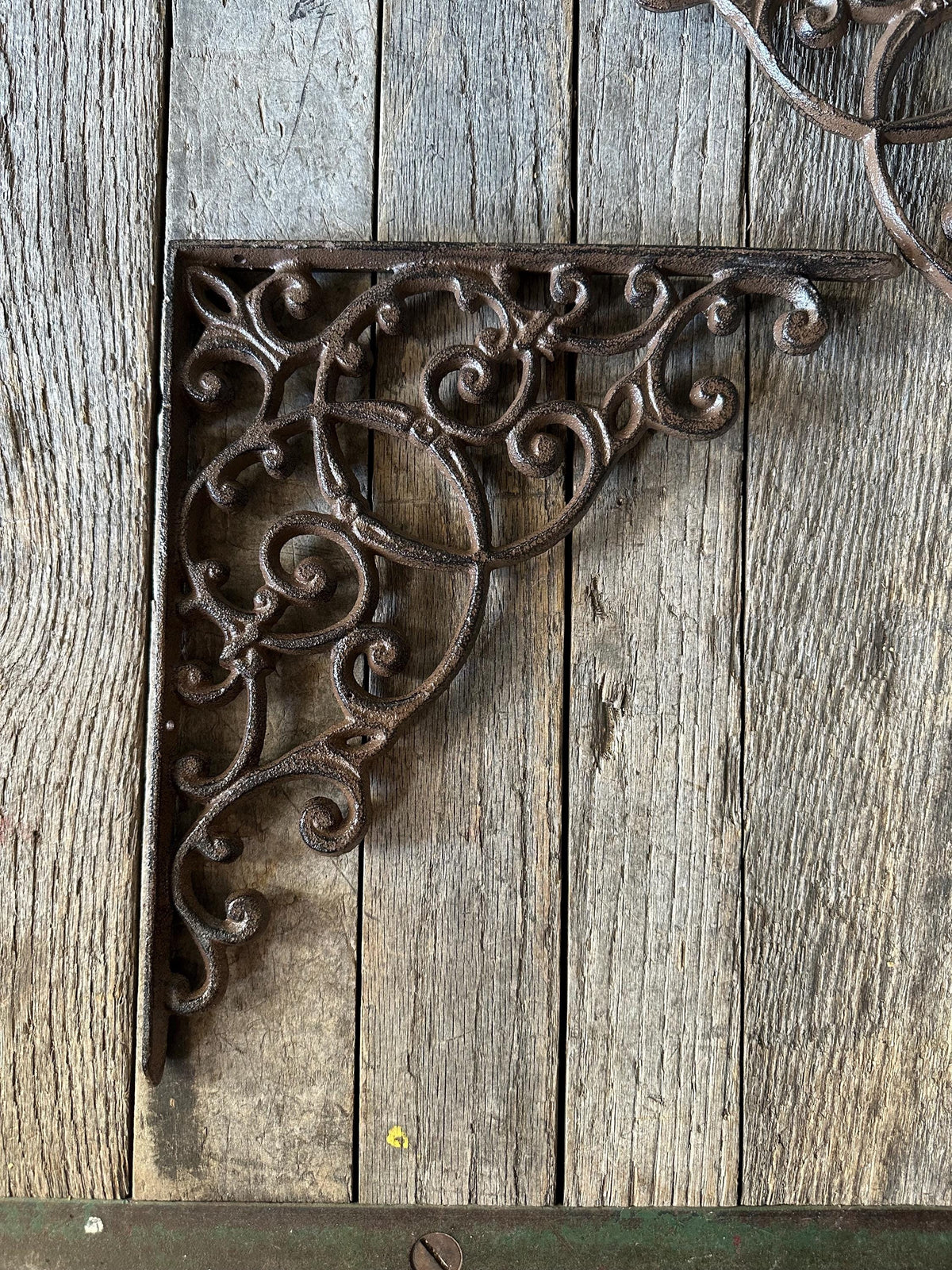Set Of 2 - 13” x 11” Large Ornate Intricate Cast Iron Shelf Bracket