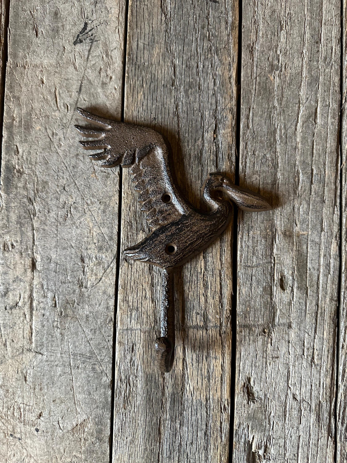 Set Of 3 - Cast Iron Pelican Hanger Hooks