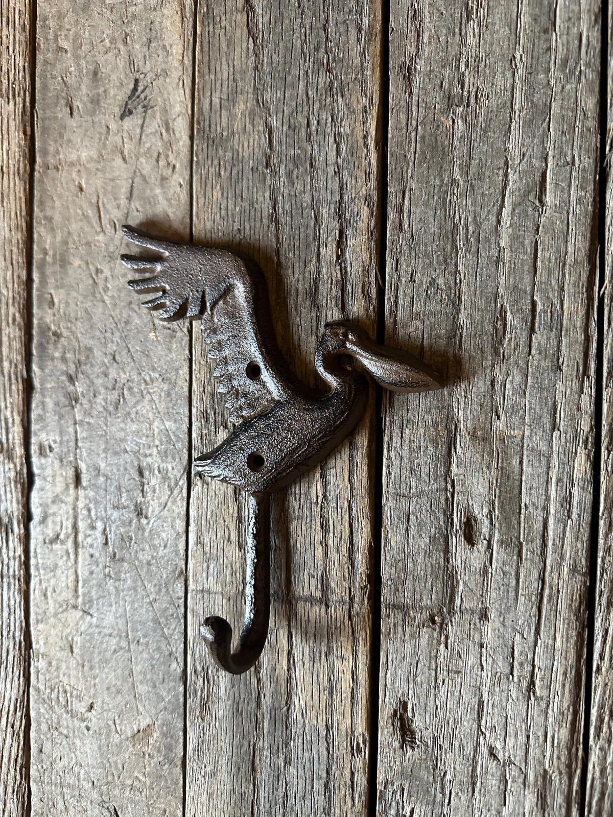 Set Of 3 - Cast Iron Pelican Hanger Hooks