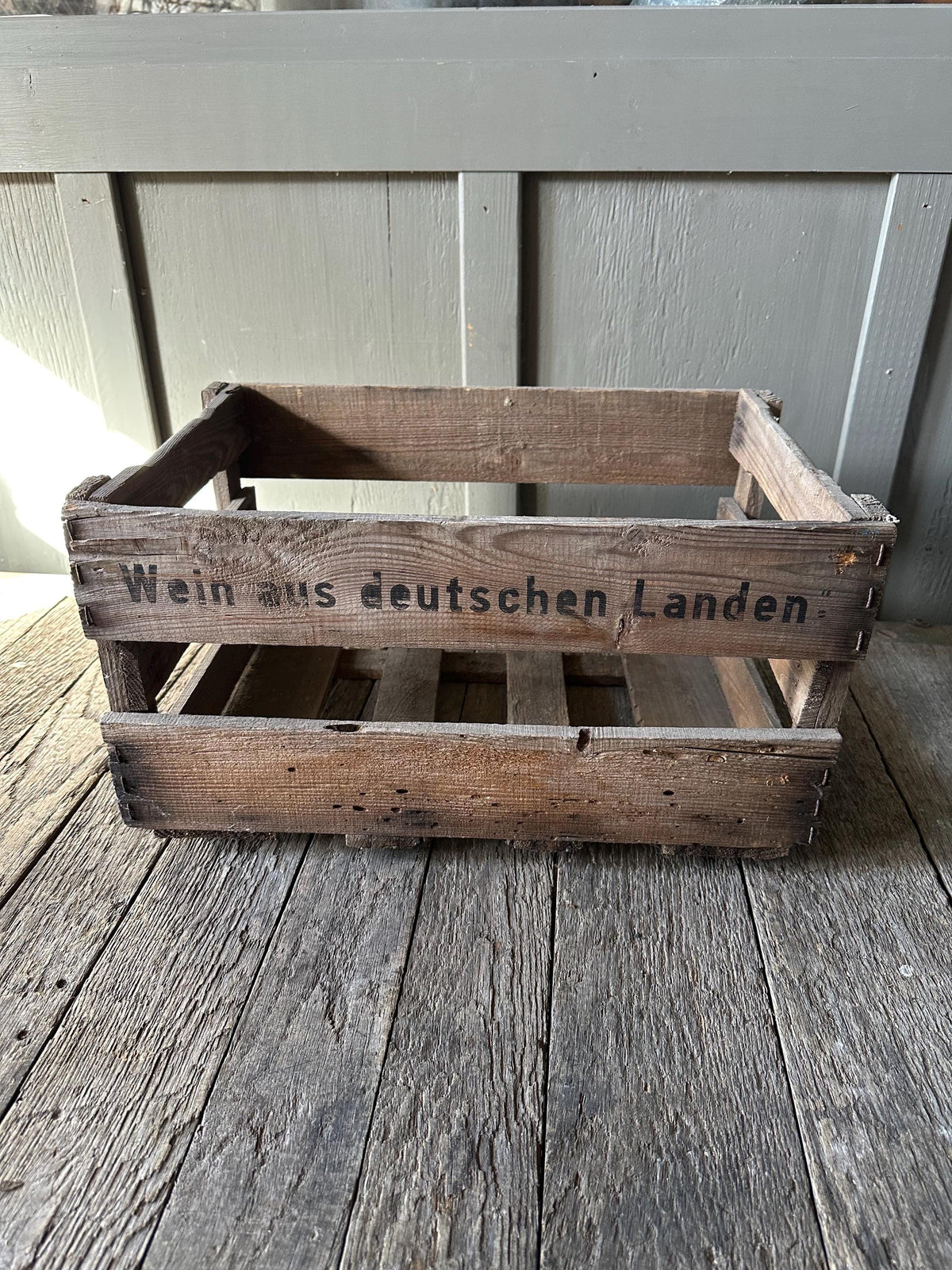 Vintage Wooden Wine Crate "Wein Aus Deutschen Landen" 18x12x10