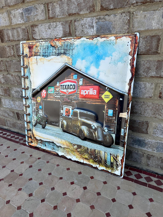 Embossed Metal Old Garage Shop Sign