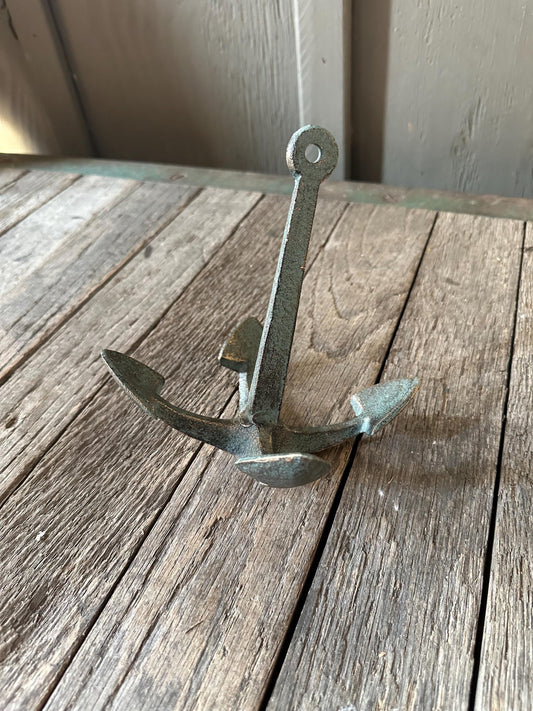 Cast Iron Anchor - Boat Paperweight Beach House Accent Piece Shelf Art Decor