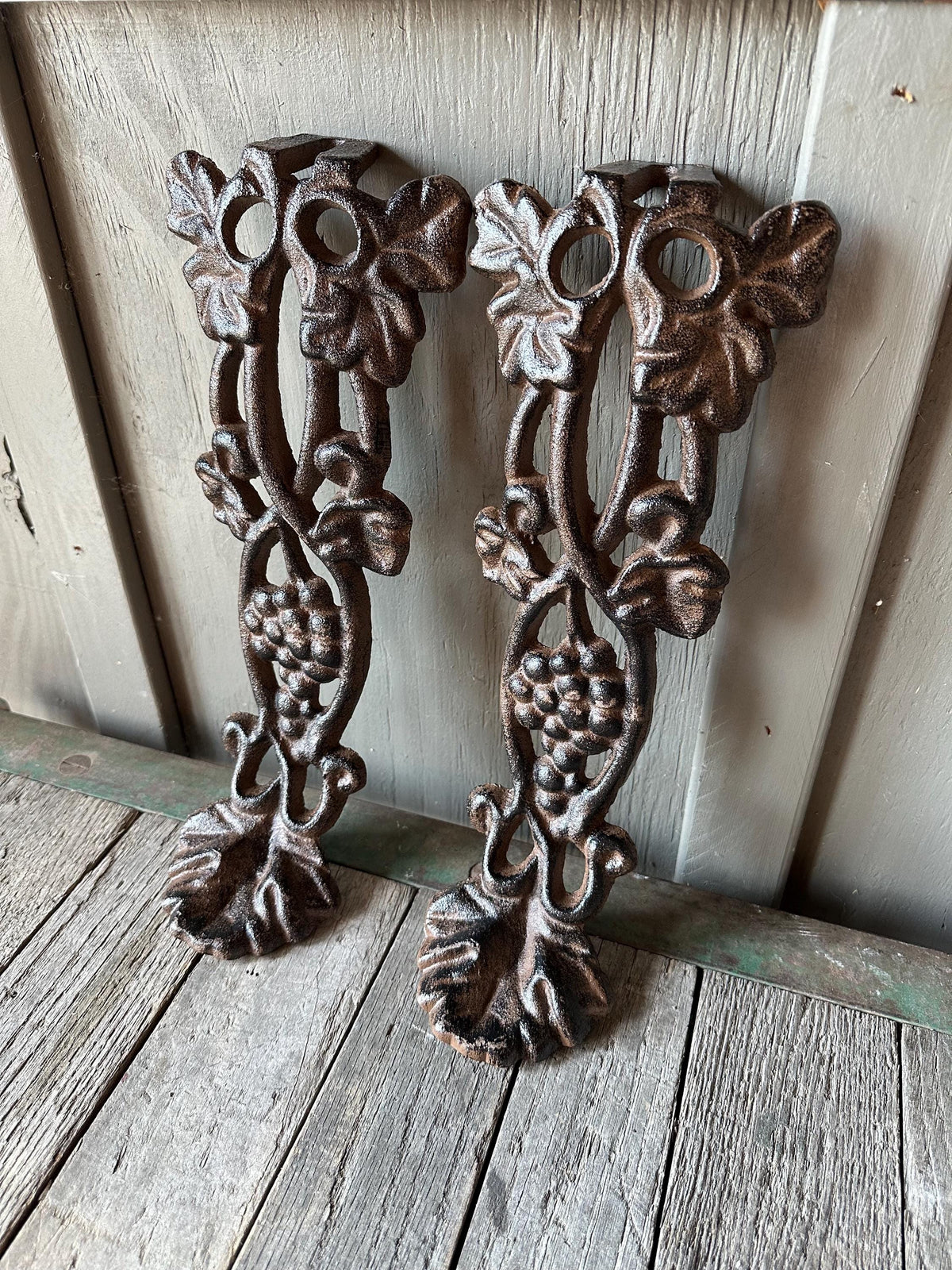 Set of 2 - 14” Cast Iron Grape Vine Legs