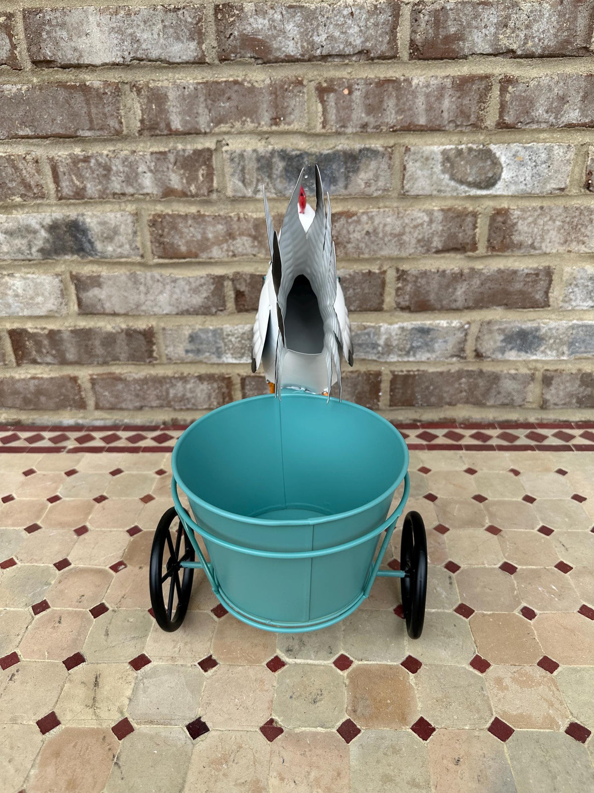 Cute Chicken On Tricycle Planter Pot - Lawn Garden Yard Porch Patio Art Bicycle