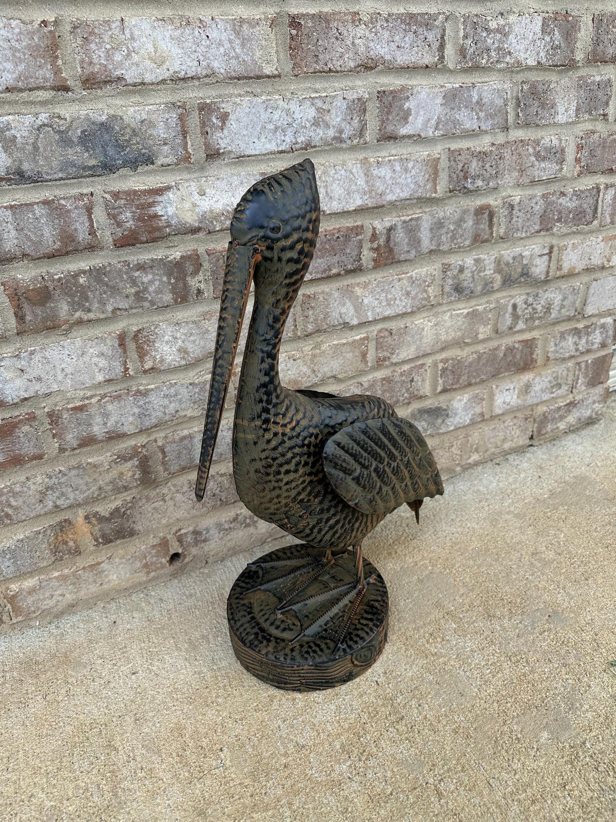 Large Full-Size Metal Pelican Statue