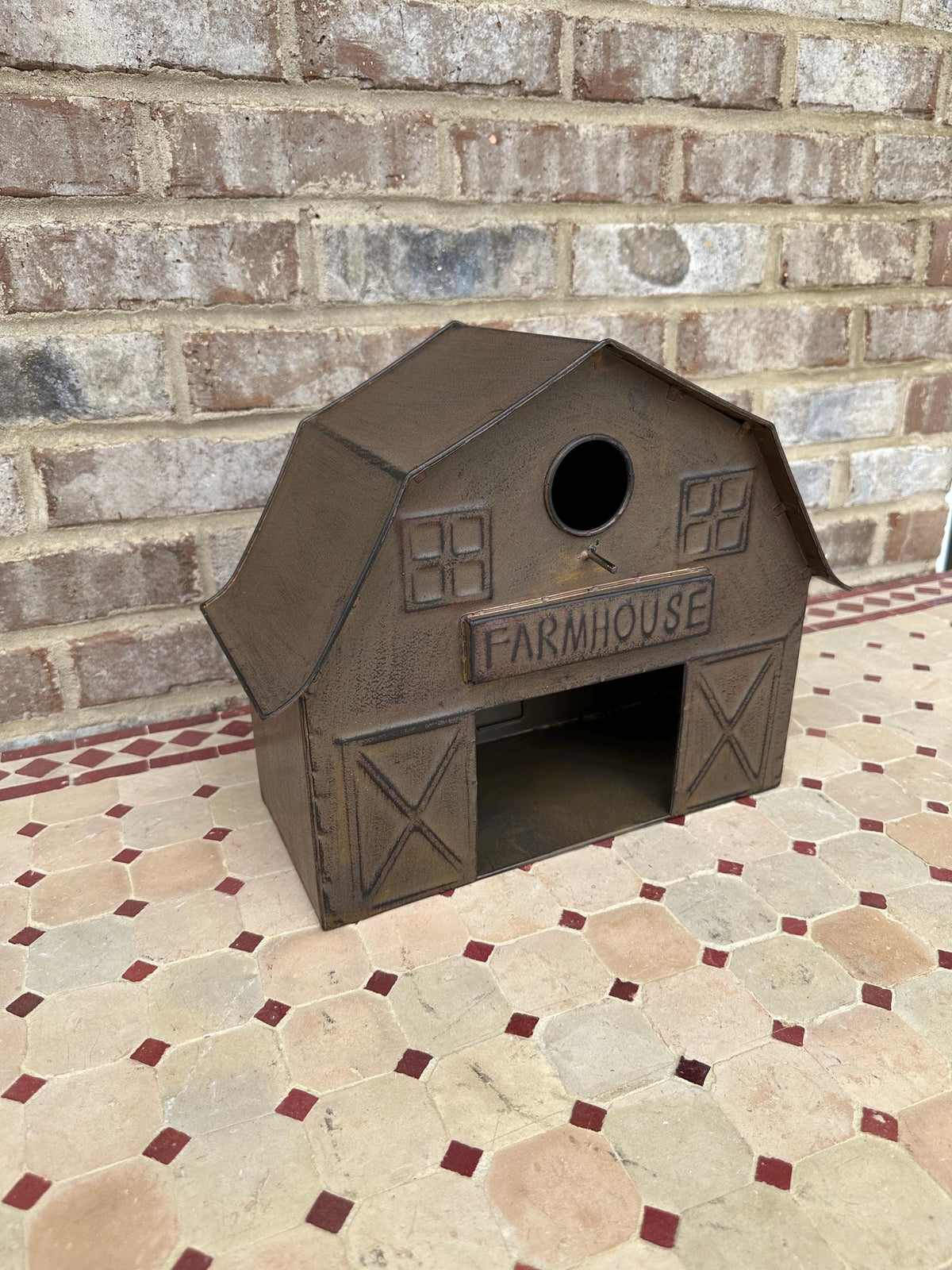 Cute Metal Farmhouse Barn Bird House