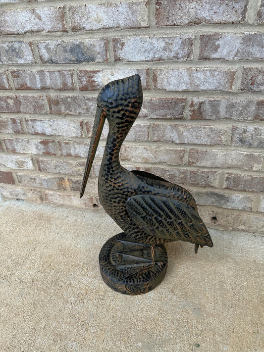 Large Full-Size Metal Pelican Statue