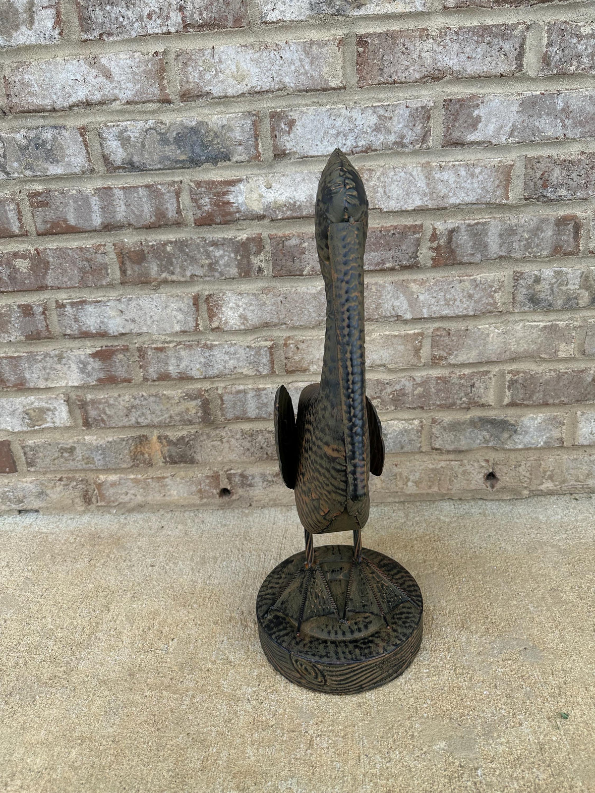 Large Full-Size Metal Pelican Statue