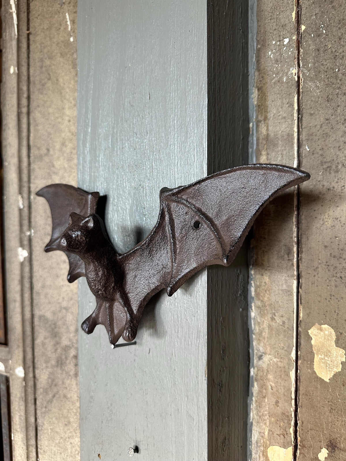 Large Cast Iron Life-Size Bat Hanger Hooks