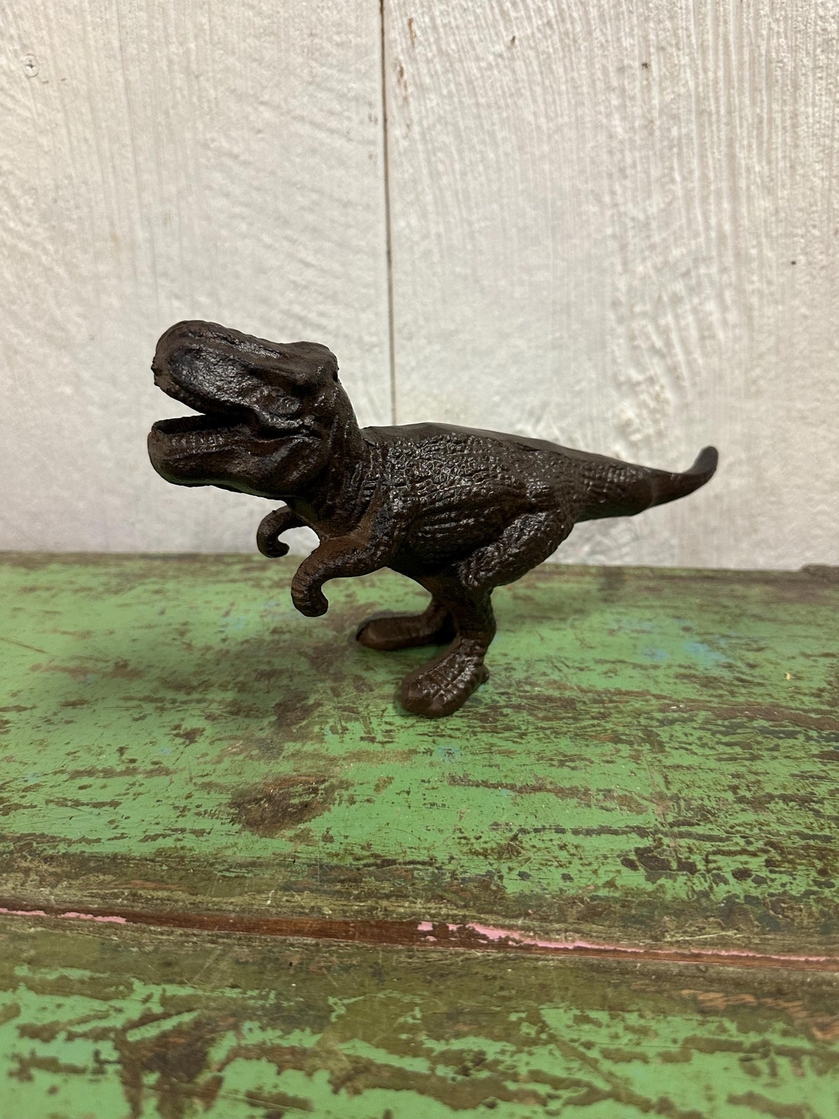 Cast Iron TRex Statue - Shelf Art Paperweight Figurine Dinosaur Sculpture Dino