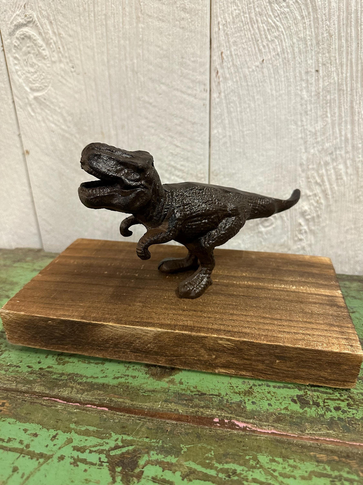 Cast Iron TRex Statue - Shelf Art Paperweight Figurine Dinosaur Sculpture Dino
