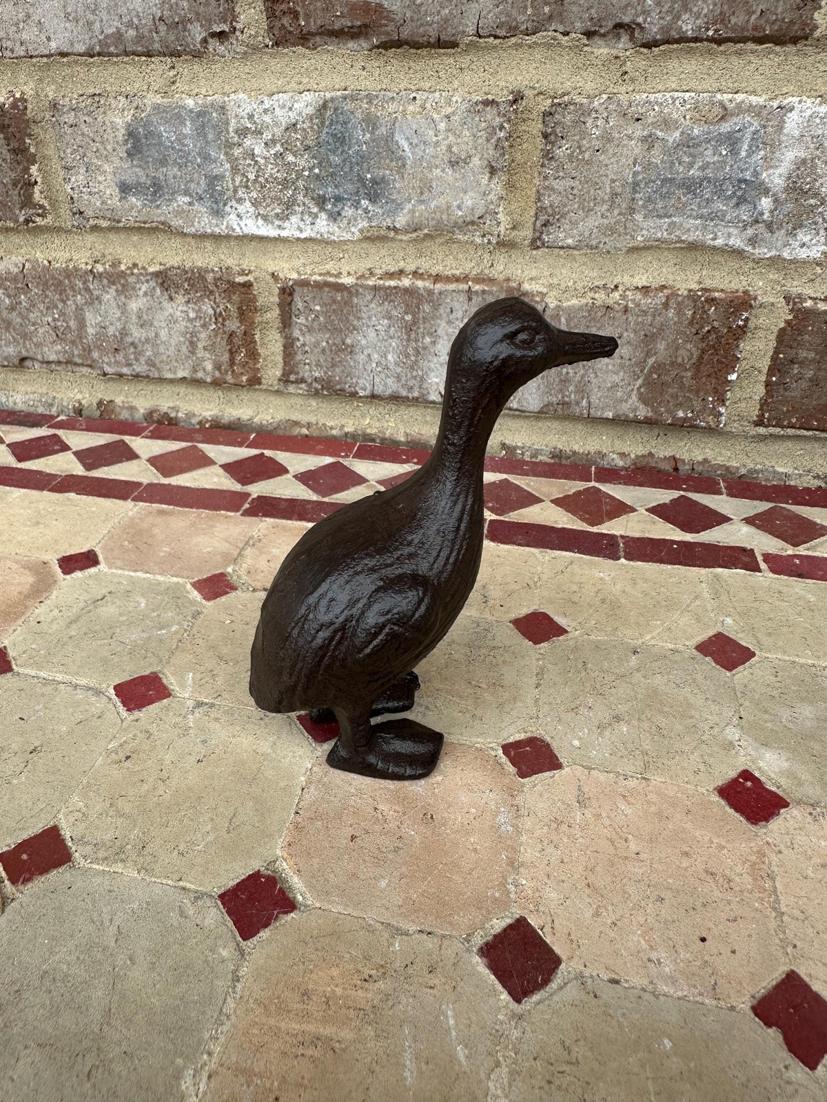 Small Cast Iron Standing Duck Statue