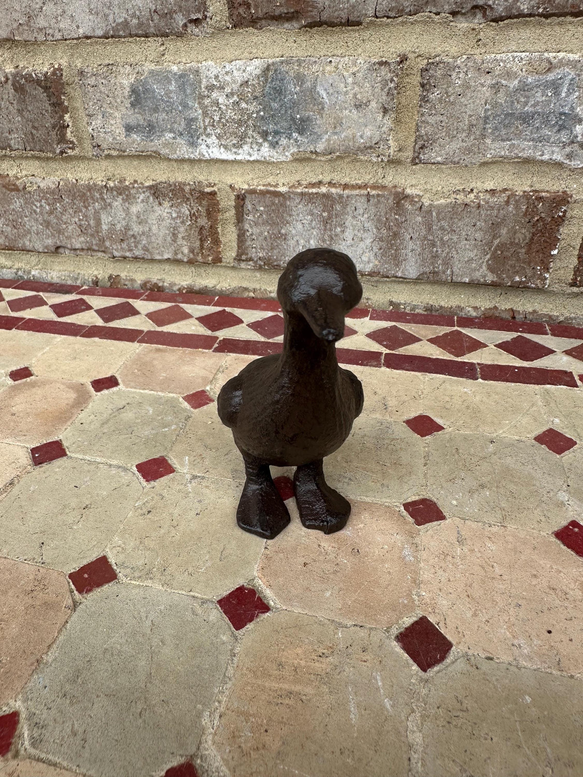 Small Cast Iron Standing Duck Statue