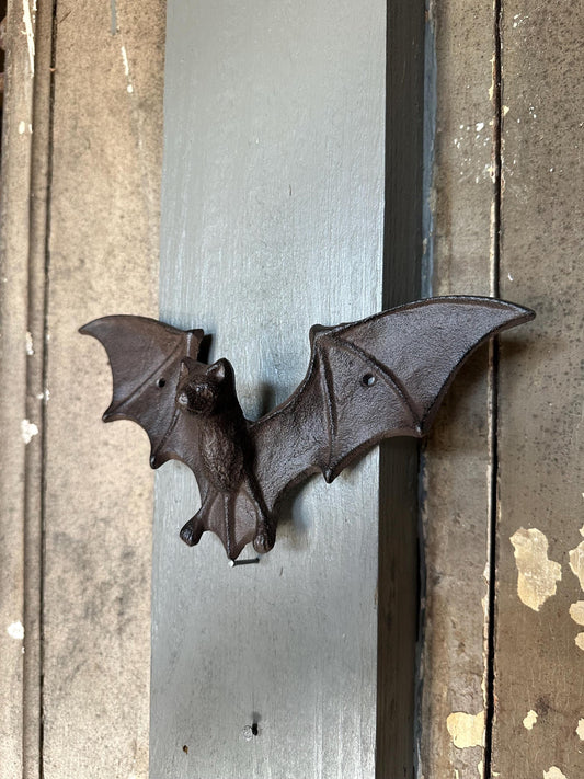 Large Cast Iron Life-Size Bat Hanger Hooks