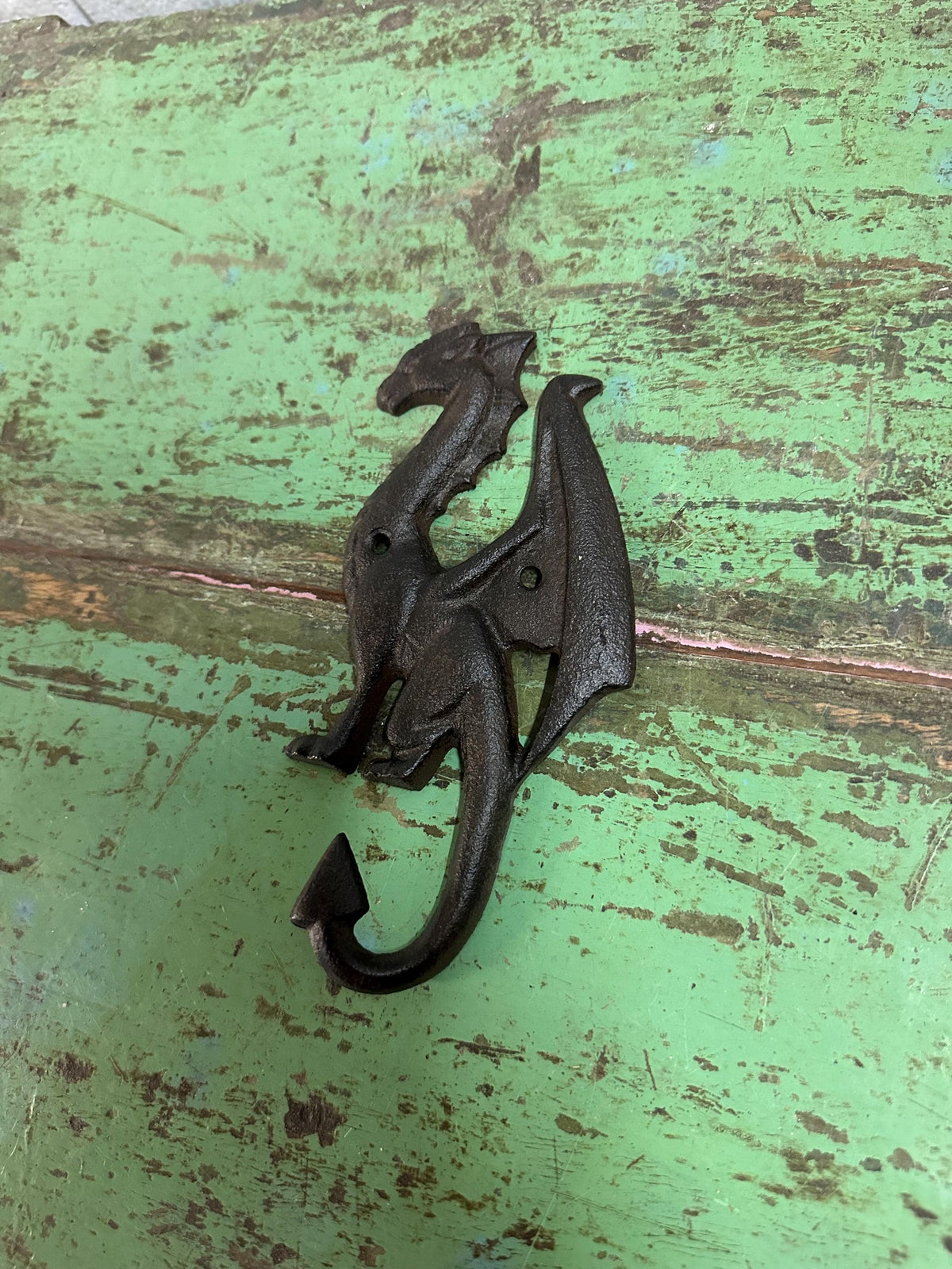 Set Of 3 Dragon Hooks - 6” Tall Medieval Castle Knights Entryway Bathroom Towel Coat Hat Holder Mythical Fire