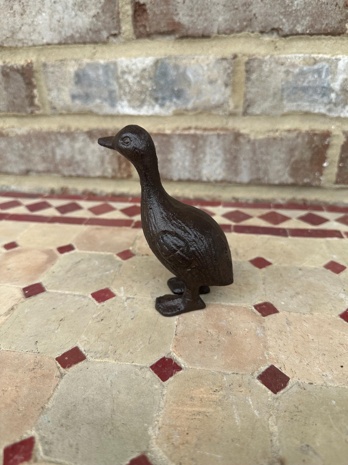Small Cast Iron Standing Duck Statue