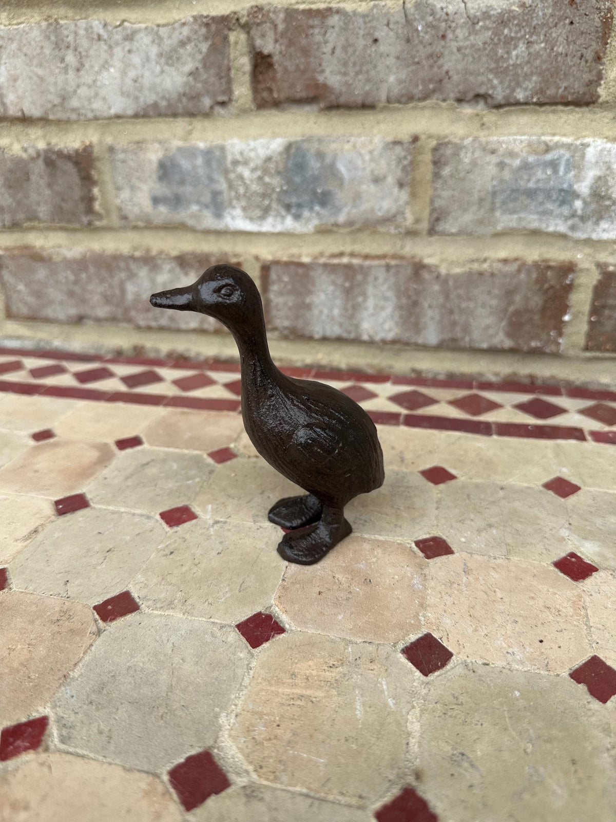 Small Cast Iron Standing Duck Statue