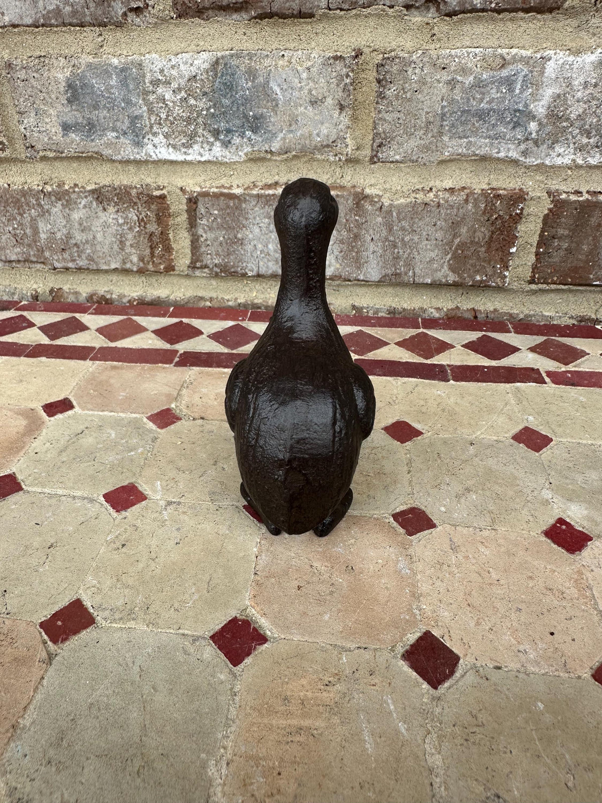 Small Cast Iron Standing Duck Statue