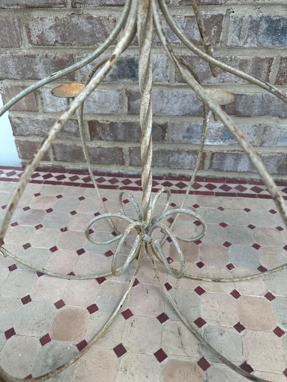 Large Hanging Metal Candle Chandelier Ornate Tealight Rustic